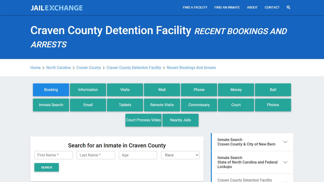 Craven County Detention Facility Recent Bookings And Arrests