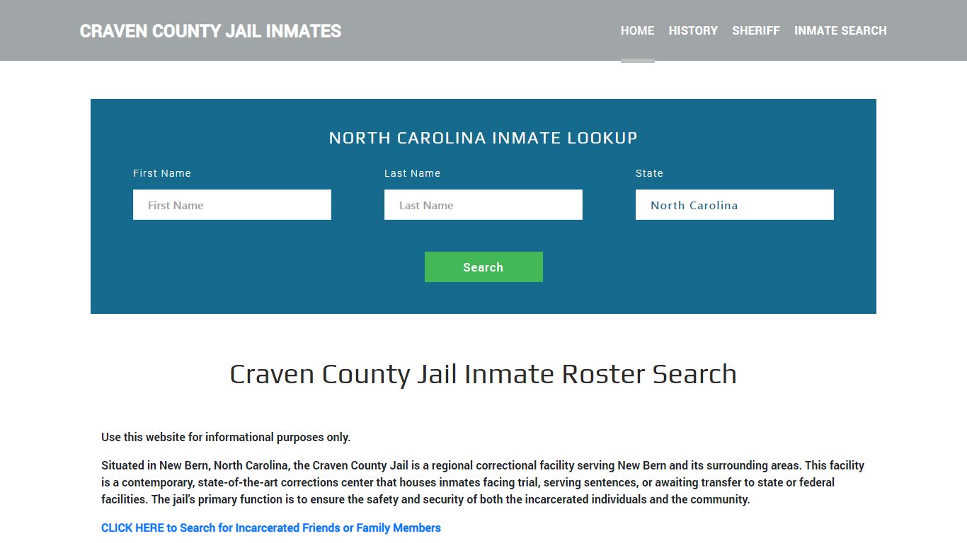 Craven County Jail Inmate Roster Lookup, New Bern, NC